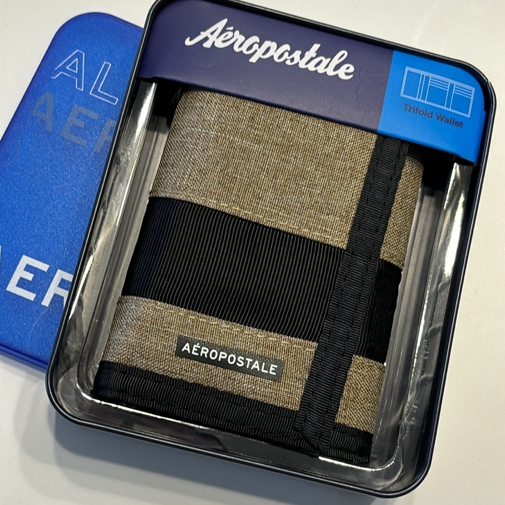 Aeropostale Tan Tri-Fold Wallet
